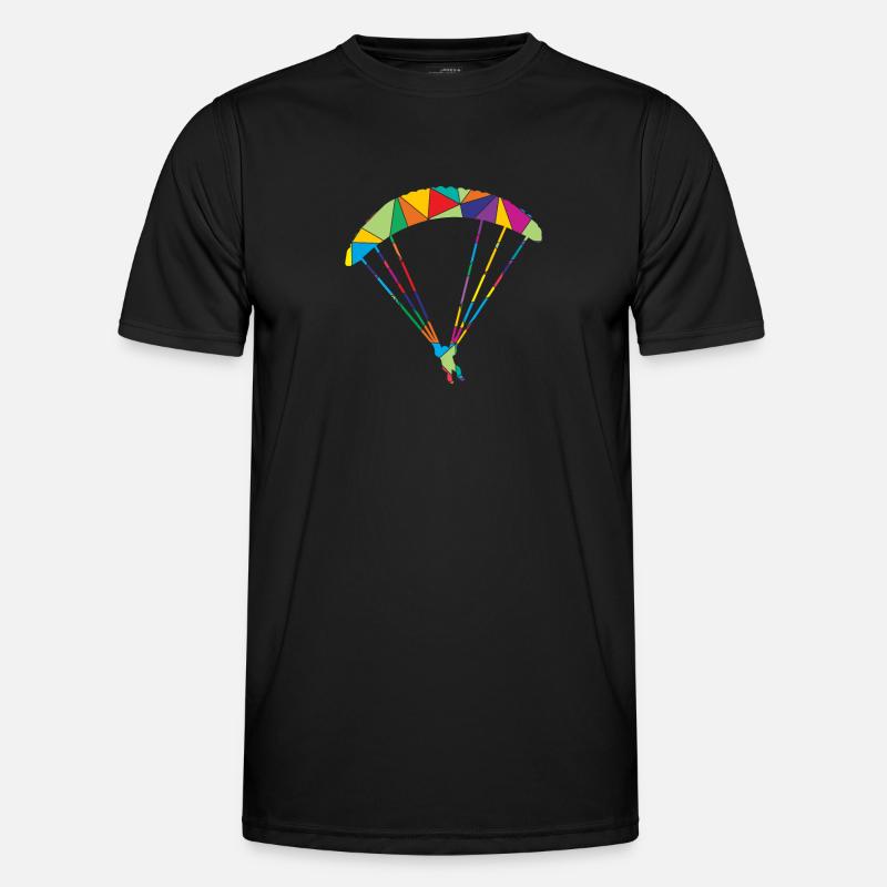 Paragleiter Polygon Gleitschirm - Männer Funktions-T-Shirt - Schwarz