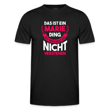 Marie - Männer Funktions-T-Shirt - Schwarz - Vorne - AI Model Male 178 dark (178cm)
