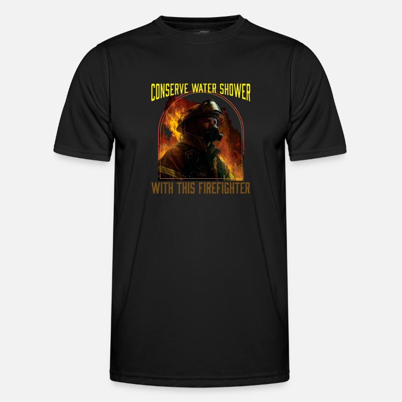 Conserve Water Shower With This Firefighter Männer Funktions-T-Shirt