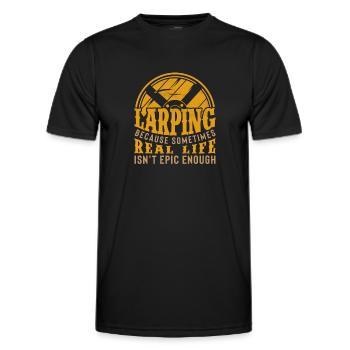 LARP RPG Rollenspieler - Männer Funktions-T-Shirt - Schwarz - Vorne - AI Model Male 178 dark (178cm)