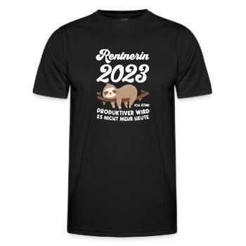 Rentnerin 2023 Faultier Rentnerin Geschenk - Männer Funktions-T-Shirt - Schwarz - Vorne - AI Model Male 178 dark (178cm)