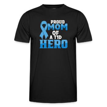Diabetes Awareness Blue Diabetes Band Diabetes - Men's Functional T-Shirt - black - Front - AI Model Male 178 dark (178cm)