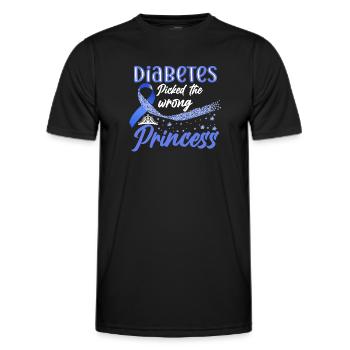 Diabetes Awareness Blue Diabetes Band Diabetes - Men's Functional T-Shirt - black - Front - AI Model Male 178 dark (178cm)