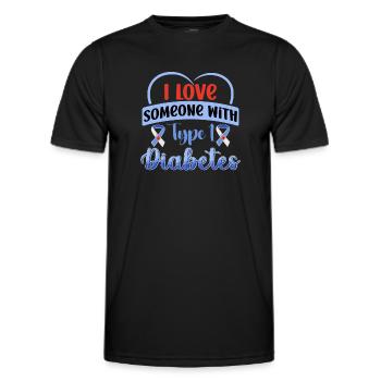 Diabetes Awareness Blue Diabetes Band Diabetes - Men's Functional T-Shirt - black - Front - AI Model Male 178 dark (178cm)