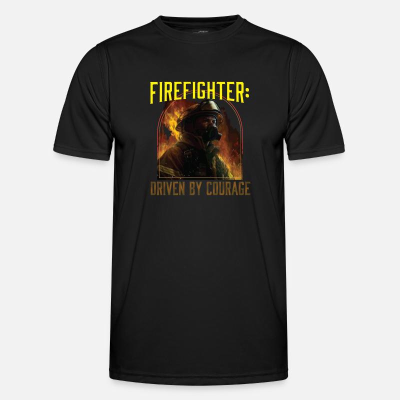Firefighter: Driven by Courage Firefighting - Men's Functional T-Shirt - black