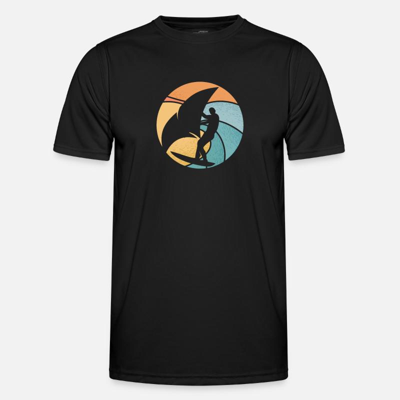 Wingsurfing on a wave - Men's Functional T-Shirt - black