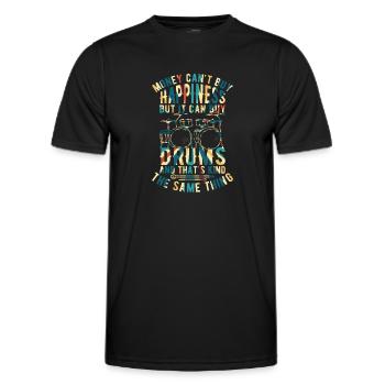 Drummer - Money Can't Buy Happiness But It Can Buy - Men's Functional T-Shirt - black - Front - AI Model Male 178 dark (178cm)