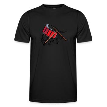 Drum Instrument Drum Set Drum Accessories Drummer - Men's Functional T-Shirt - black - Front - AI Model Male 178 dark (178cm)