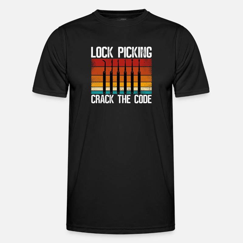 Lockpicking Knackt Den Code - Männer Funktions-T-Shirt - Schwarz