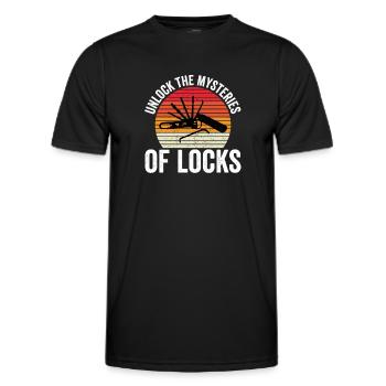 Enthüllen Sie Die Geheimnisse Der - Männer Funktions-T-Shirt - Schwarz - Vorne - AI Model Male 178 dark (178cm)
