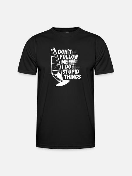 Don't follow me, I windsurf - Men's Functional T-Shirt - black