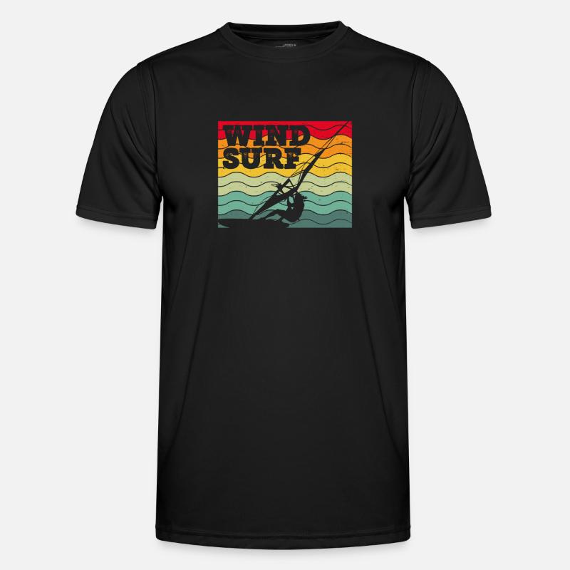 Bunter Windsurfer - Männer Funktions-T-Shirt - Schwarz
