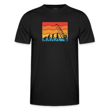 Évolution de la planche à voile - T-shirt sport Homme - noir - Devant - AI Model Male 178 dark (178cm)