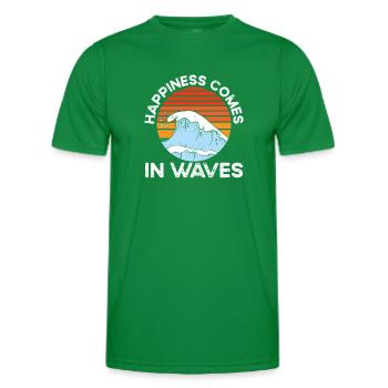 Le bonheur vient par vagues - T-shirt sport Homme - vert - Devant - AI Model Male 178 dark (178cm)