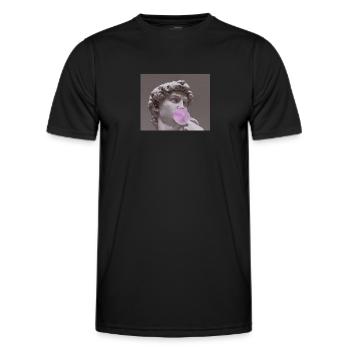 Michelangelo-David-Statue mit Kaugummi für einen - Männer Funktions-T-Shirt - Schwarz - Vorne - AI Model Male 178 dark (178cm)