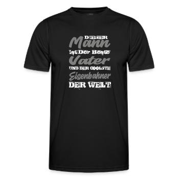 Eisenbahner - Männer Funktions-T-Shirt - Schwarz - Vorne - AI Model Male 178 dark (178cm)