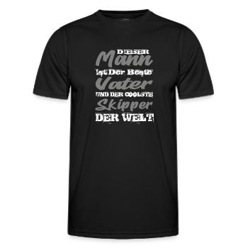 Skipper - Männer Funktions-T-Shirt - Schwarz - Vorne - AI Model Male 178 dark (178cm)