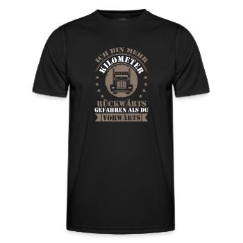 LKW Fahrer Fernfahrer Lastkraftwagen Trucker - Männer Funktions-T-Shirt - Schwarz - Vorne - AI Model Male 178 dark (178cm)