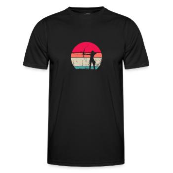 Bogenschiessen - Männer Funktions-T-Shirt - Schwarz - Vorne - AI Model Male 178 dark (178cm)