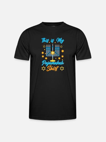 Hanoukka Hanoukka Dreidel Latkes Hanoukka - T-shirt sport Homme - noir