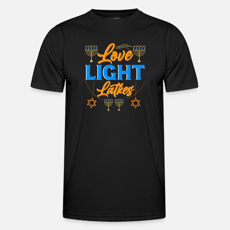 Hanoukka Hanoukka Dreidel Latkes Hanoukka - T-shirt sport Homme - noir