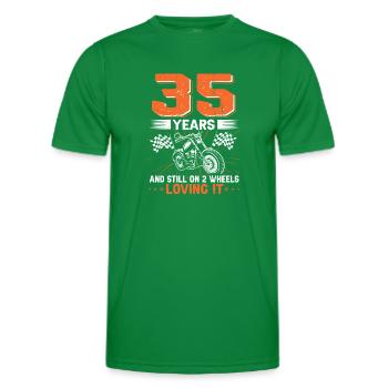 35 Years And Still On 2 Wheels 35th Birthday - Men's Functional T-Shirt - kelly green - Front - AI Model Male 178 dark (178cm)