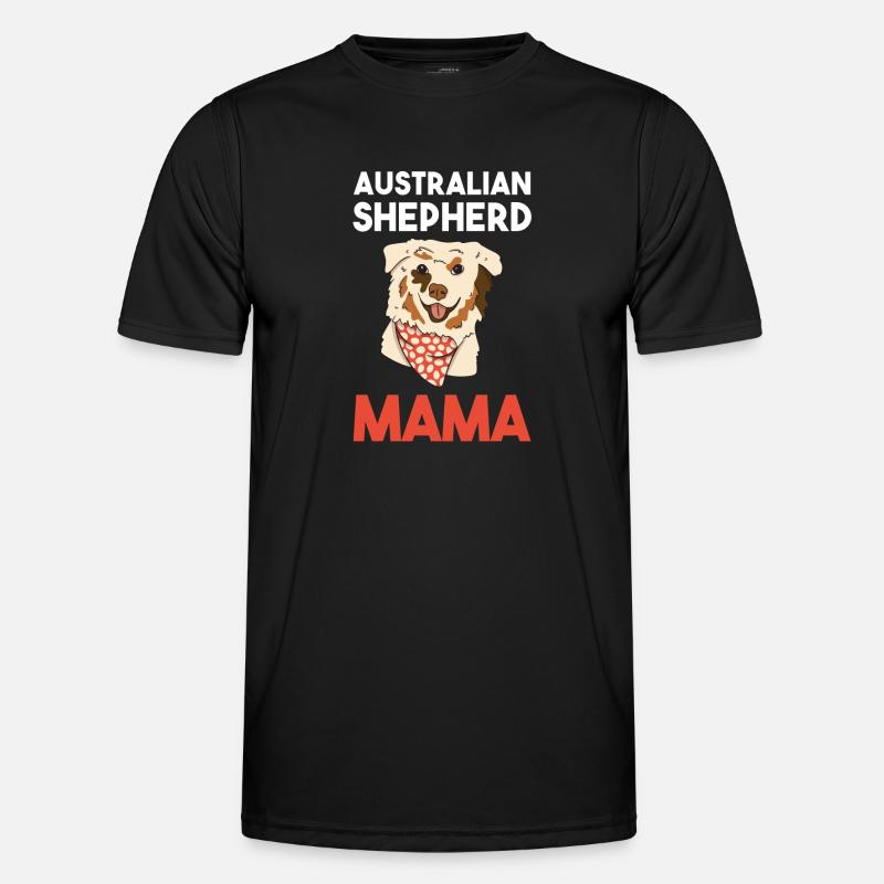 Dog Australian Shepherd Mama - Men's Functional T-Shirt - black