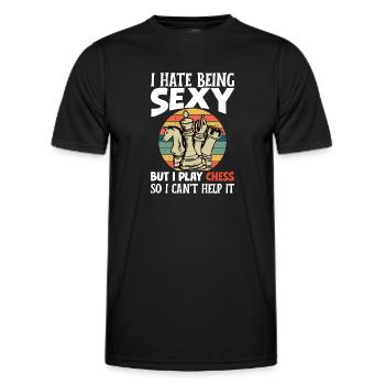 Schach Figuren Schachbrett Schachspieler Schach - Männer Funktions-T-Shirt - Schwarz - Vorne - AI Model Male 178 dark (178cm)
