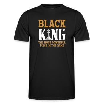 Échiquier Échiquier Mois de l’histoire des Noirs - T-shirt sport Homme - noir - Devant - AI Model Male 178 dark (178cm)