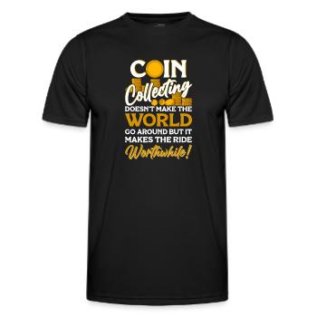 Coin collector Coin collecting Numismatists - Men's Functional T-Shirt - black - Front - AI Model Male 178 dark (178cm)