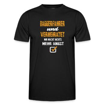 Baggerfahrer und Verheiratet - Männer Funktions-T-Shirt - Schwarz - Vorne - AI Model Male 178 dark (178cm)