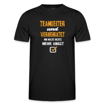 Teamleiter und Verheiratet - Männer Funktions-T-Shirt - Schwarz - Vorne - AI Model Male 178 dark (178cm)