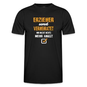 Erzieher und Verheiratet - Männer Funktions-T-Shirt - Schwarz - Vorne - AI Model Male 178 dark (178cm)