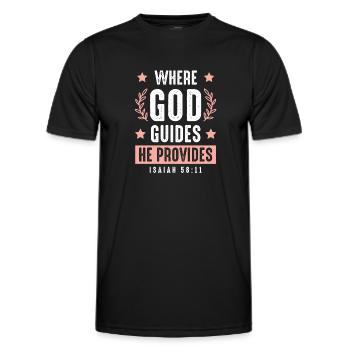 God directs the Bible - Men's Functional T-Shirt - black - Front - AI Model Male 178 dark (178cm)