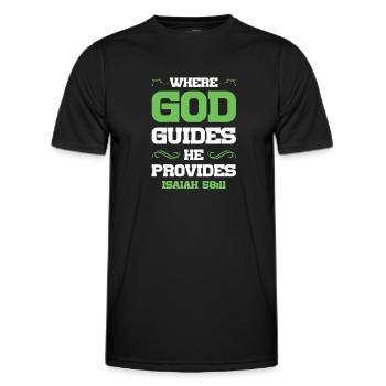 God directs the Bible - Men's Functional T-Shirt - black - Front - AI Model Male 178 dark (178cm)