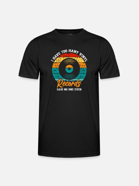 Platine vinyle vinyle rétro collection - T-shirt sport Homme - noir