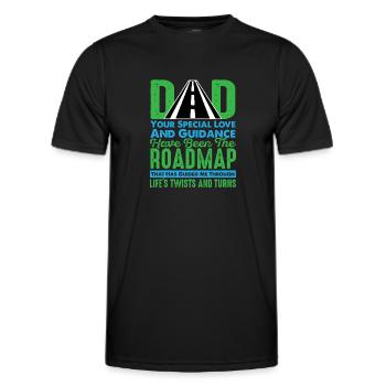 Fête des pères papa amour spécial leadership papa papa - T-shirt sport Homme - noir - Devant - AI Model Male 178 dark (178cm)