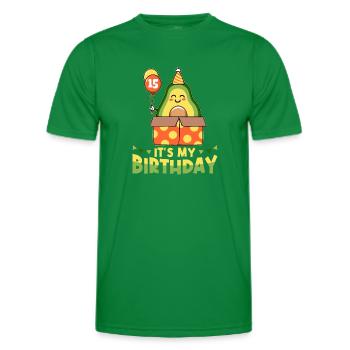 Avocado lover 15th birthday guacamole - Men's Functional T-Shirt - kelly green - Front - AI Model Male 178 dark (178cm)