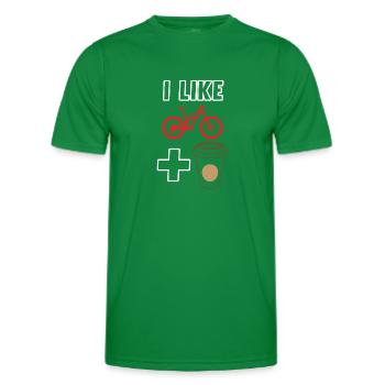 How Bike and Coffee Cycling Lover Cycling - Men's Functional T-Shirt - kelly green - Front - AI Model Male 178 dark (178cm)