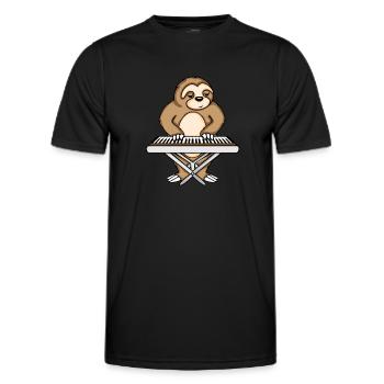Sloth Keyboard Player Music Kids Keyboard - Men's Functional T-Shirt - black - Front - AI Model Male 178 dark (178cm)