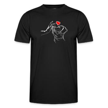 Dackel Liebe Hunde High Five - Männer Funktions-T-Shirt - Schwarz - Vorne - AI Model Male 178 dark (178cm)