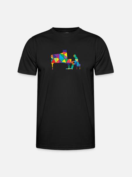 Piano Polygone Funny Piano - T-shirt sport Homme - noir