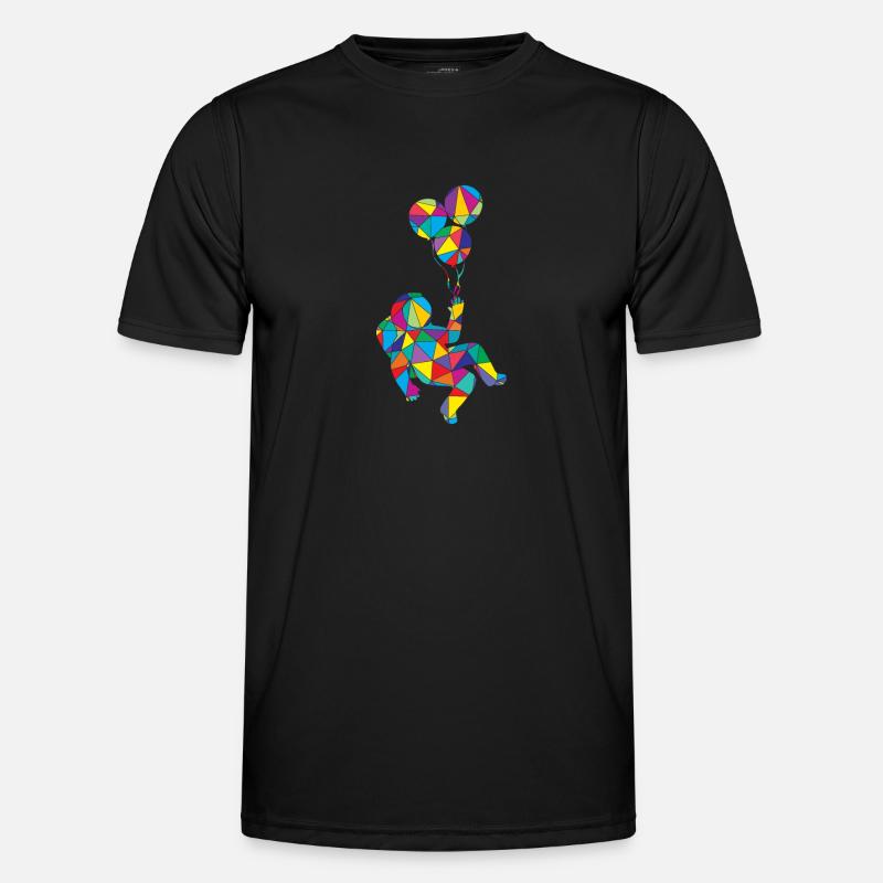 Low Poly Astronome Poly Astronaute - T-shirt sport Homme - noir