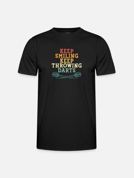 Keep smiling, keep throwing darts - Men's Functional T-Shirt - black