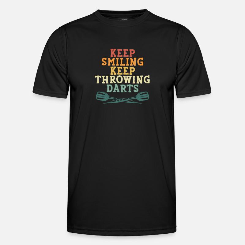 Keep smiling, keep throwing darts - Men's Functional T-Shirt - black