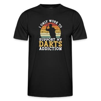 Soutenir ma dépendance aux fléchettes - T-shirt sport Homme - noir - Devant - AI Model Male 178 dark (178cm)
