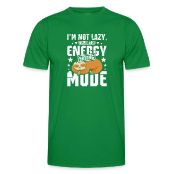 Power saving mode Sleeping Sloth - Men's Functional T-Shirt - kelly green - Front - AI Model Male 178 dark (178cm)
