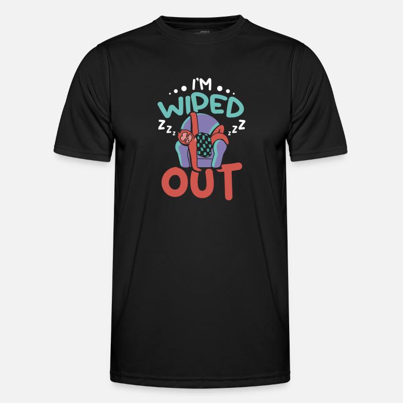 I'm wiped out Sleeping Sloth - Men's Functional T-Shirt - black