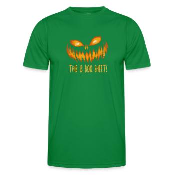 Ceci est Boo Sheet - T-shirt sport Homme - vert - Devant - AI Model Male 178 dark (178cm)