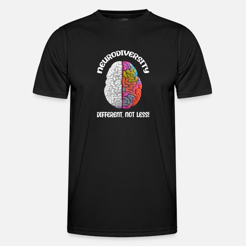 "Different, Not Less" Neurodiversity - Men's Functional T-Shirt - black